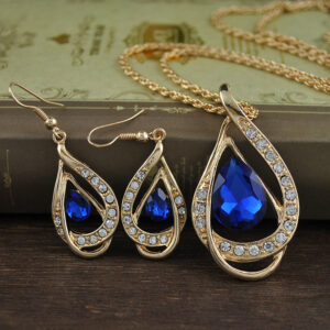 Double Drop Crystal Set Necklace & Earrings